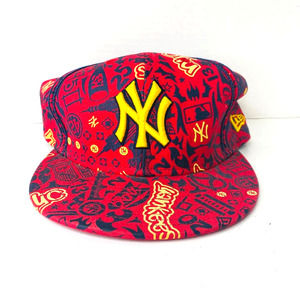 MLB New Era 59Fifty New York Yankees Fitted Baseball Cap SZ 8 Red/Navy Graphics